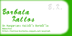 borbala kallos business card